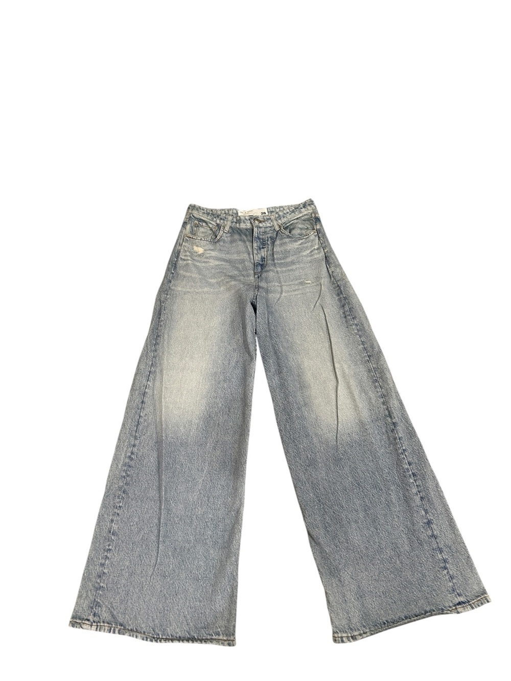 Rag & bone High-Rise Wide Leg stretchy cotton denim jeans Light Blue Wash sz 26